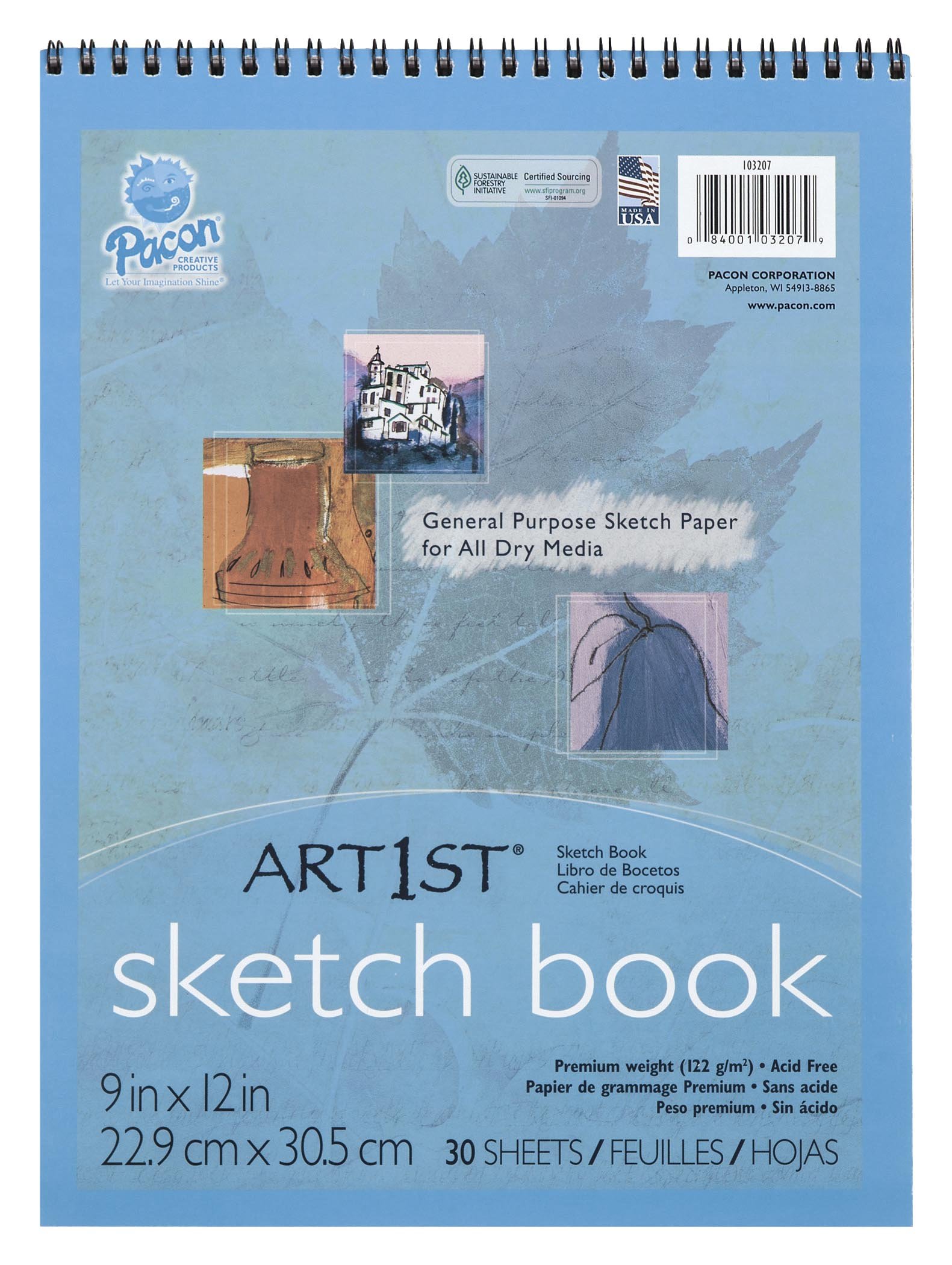 Pacon Art1st Artist's Sketch Pad, Unruled, 30 White 9 X 12 Sheets