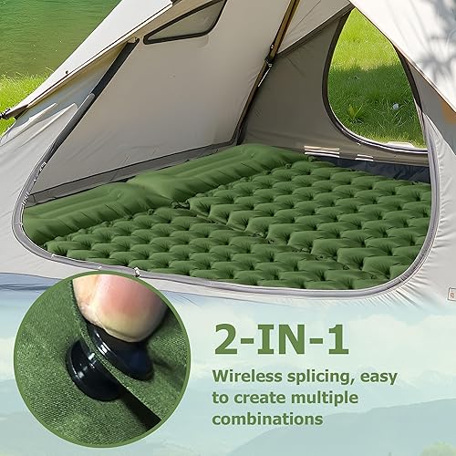 Miniatura 4 de Colchoneta inflable ultraligera para dormir con bomba de pie integrada, colchón de aire compacto y duradero para camping, mochileros, senderismo,