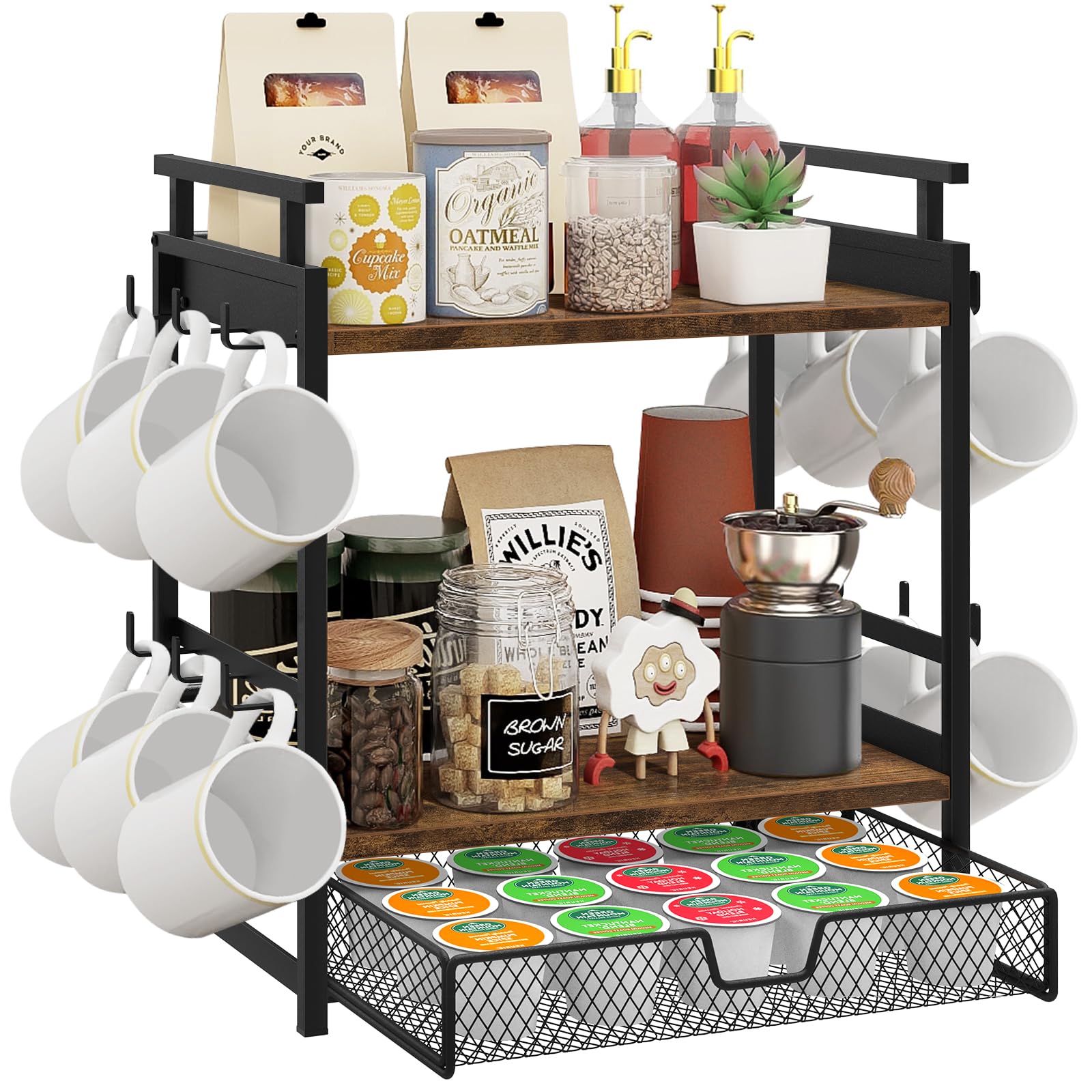 BCOZLUX 3 Tier Coffee Bar Organizer