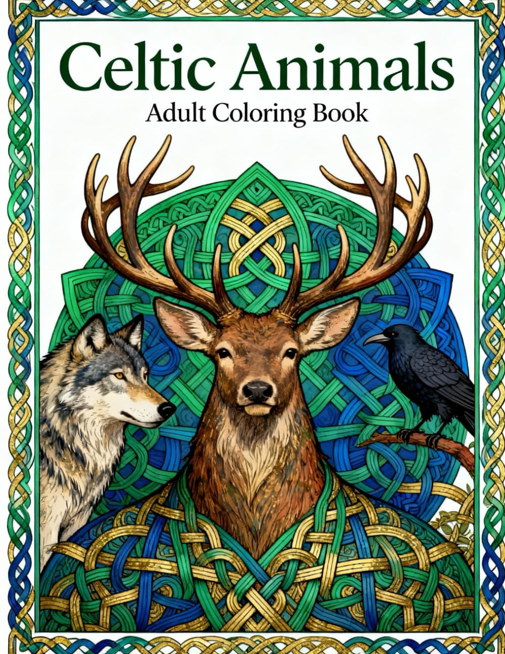 Celtic Animals – Adult Coloring Book: Intricate Celtic Knotwork and Mystical Animal Designs for Relaxation and Stress Relief (Celtic Art Coloring Book Series)