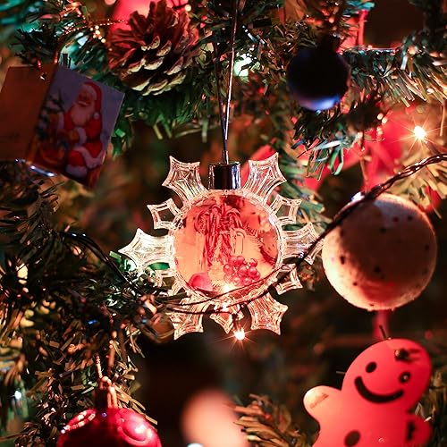 Miniatura 3 de A.F.N.A.L Adorno colgante de Navidad de plástico, colgante decorativo de vacaciones, regalo para el hogar y la oficina, forma de copo de nieve de