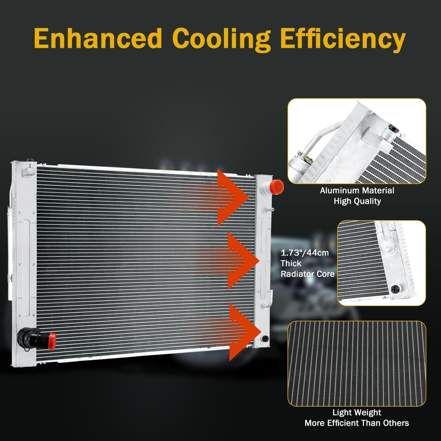 Aluminum Radiator Automotive Cooling Radiator Compatible with 2007-2015 Infiniti G25 G35 G37 Q40 Q60 2.5L 3.7L V6/ 2010-2020 Nissan 370Z 3.7L V6 2008 2009 2010 2011 2012 2013 2014