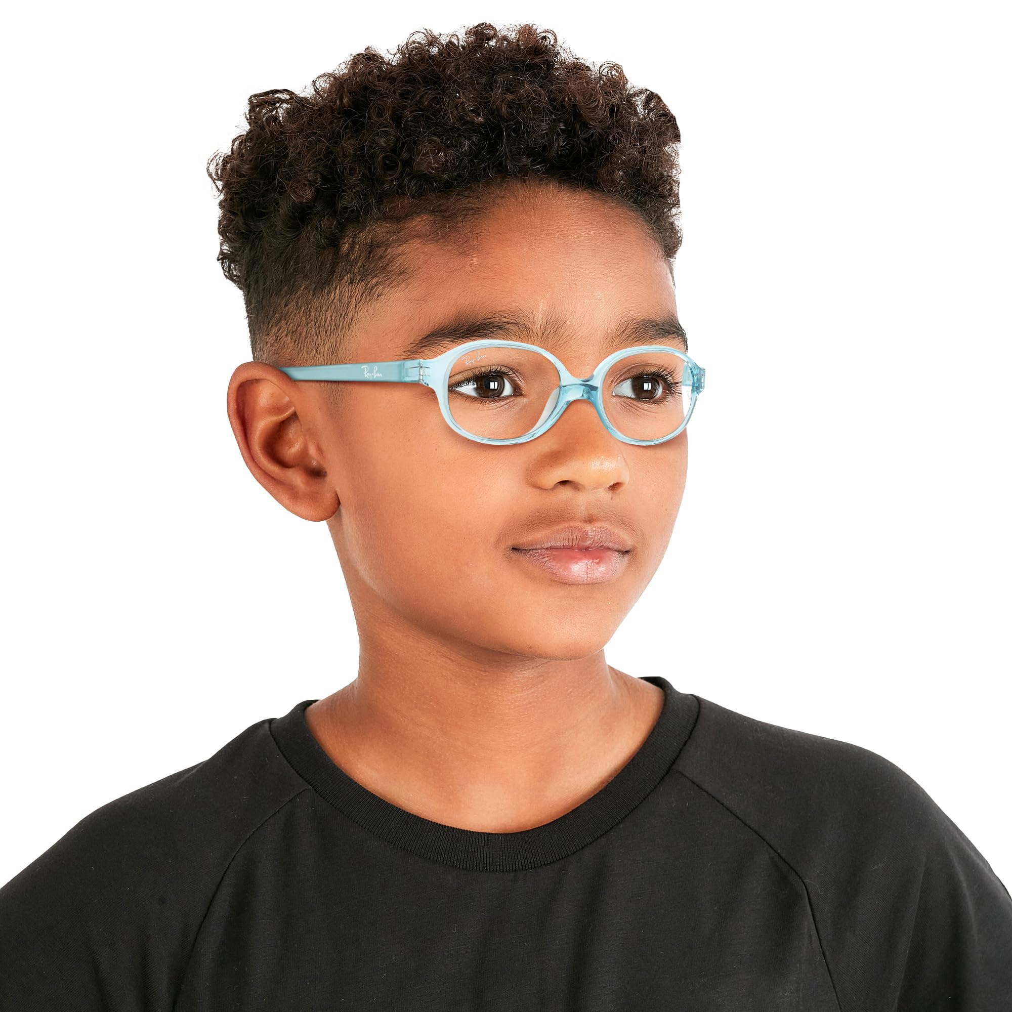 Ray-Ban Junior Kids RY1587 owalne oprawki do okularów korekcyjnych, Przezroczysta soczewka jasnoniebieska/demonstracyjna, 39 mm