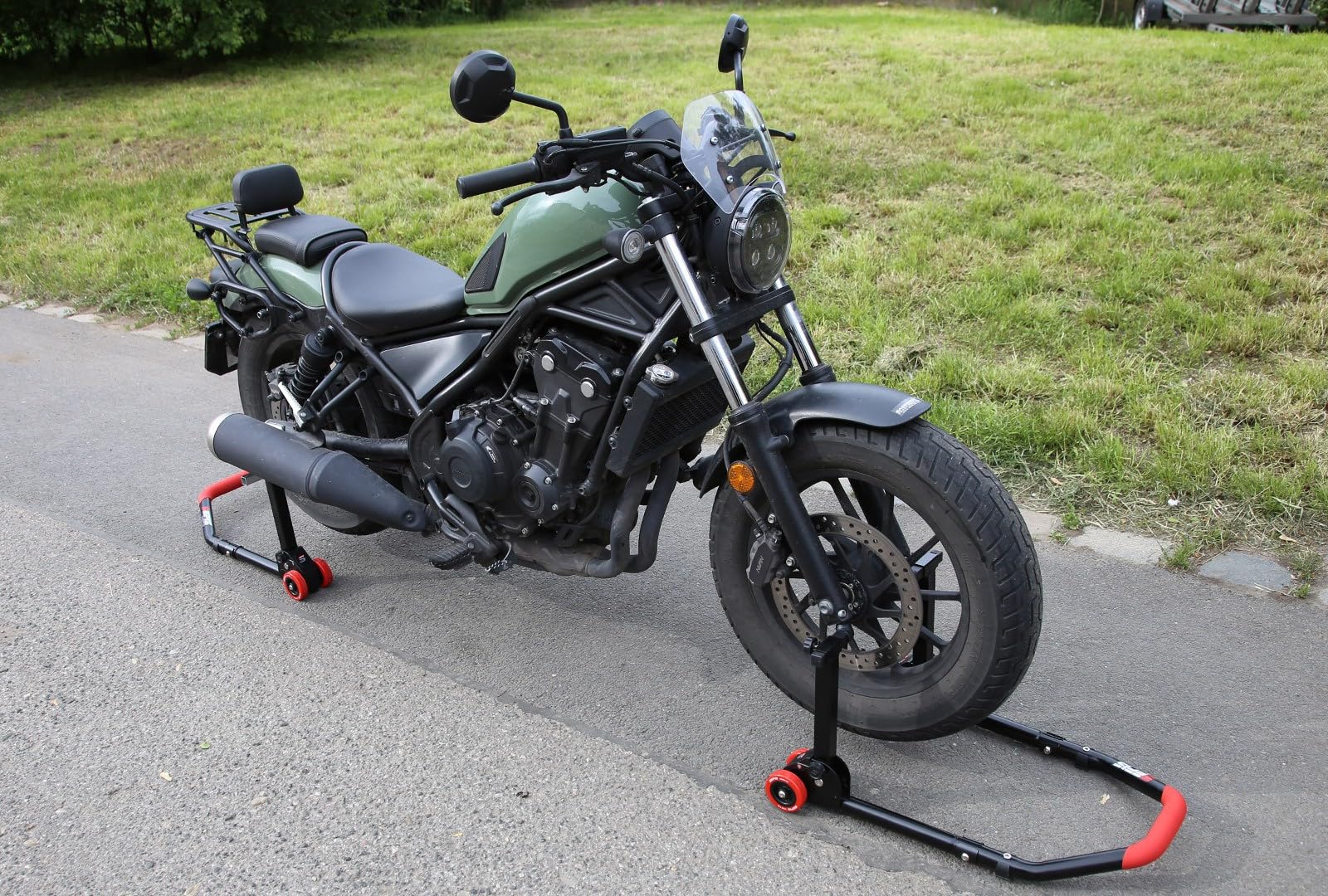 SEFIS D18 - Cavalletto posteriore per moto, 2 in 1 per Honda CMX 500/1100 Rebel)