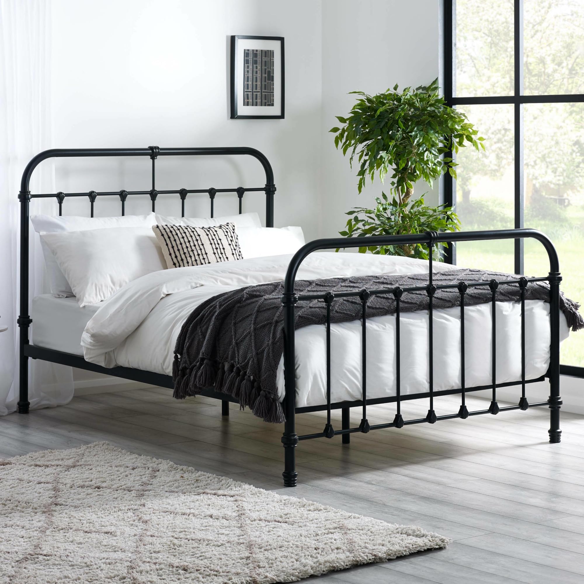 Julian Bowen Logan Metal Bed Frame - Small Double - Black