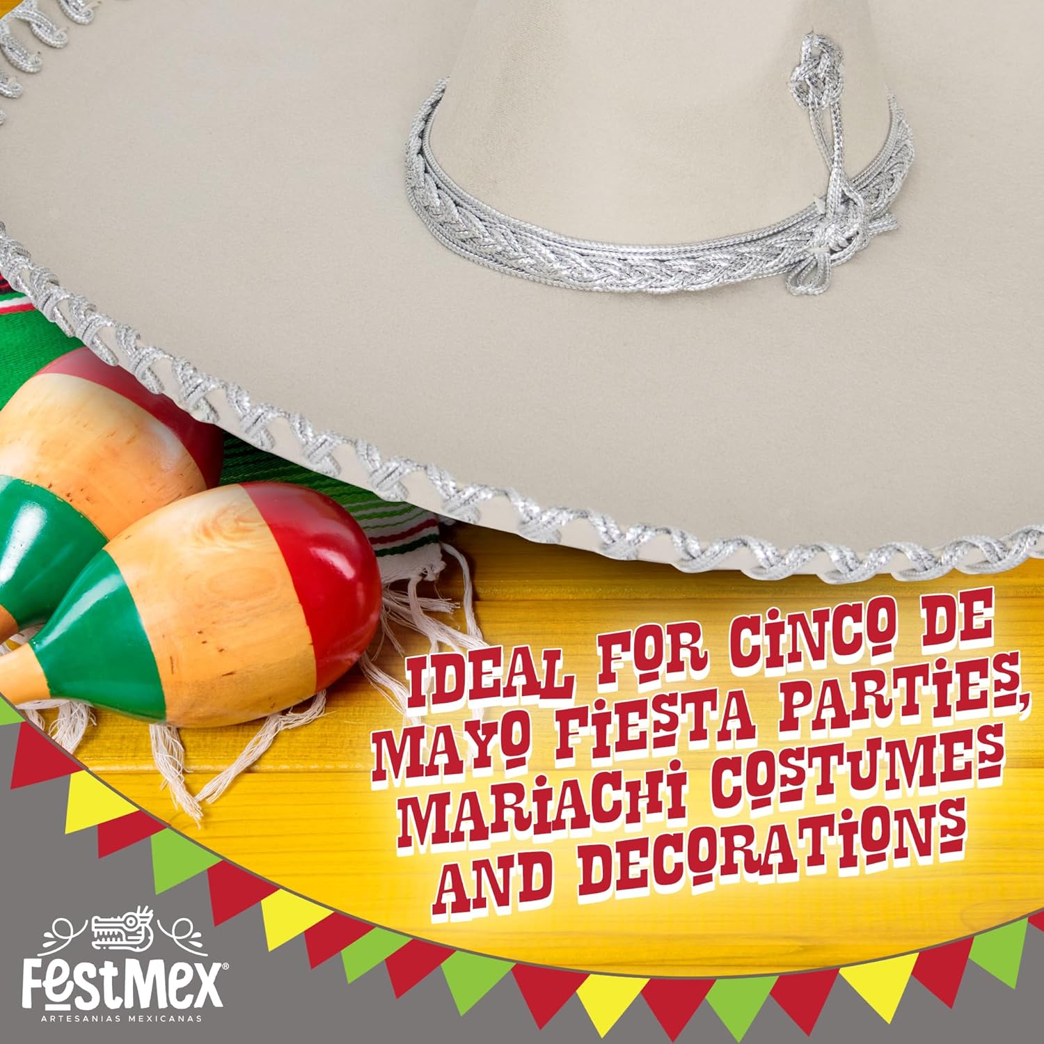 Mexican Sombrero Hats Charro – Sombrero Mexicano & Mariachi Hat, Traditional Mexican Hat for Adults, Mariachi Costume - Image 4