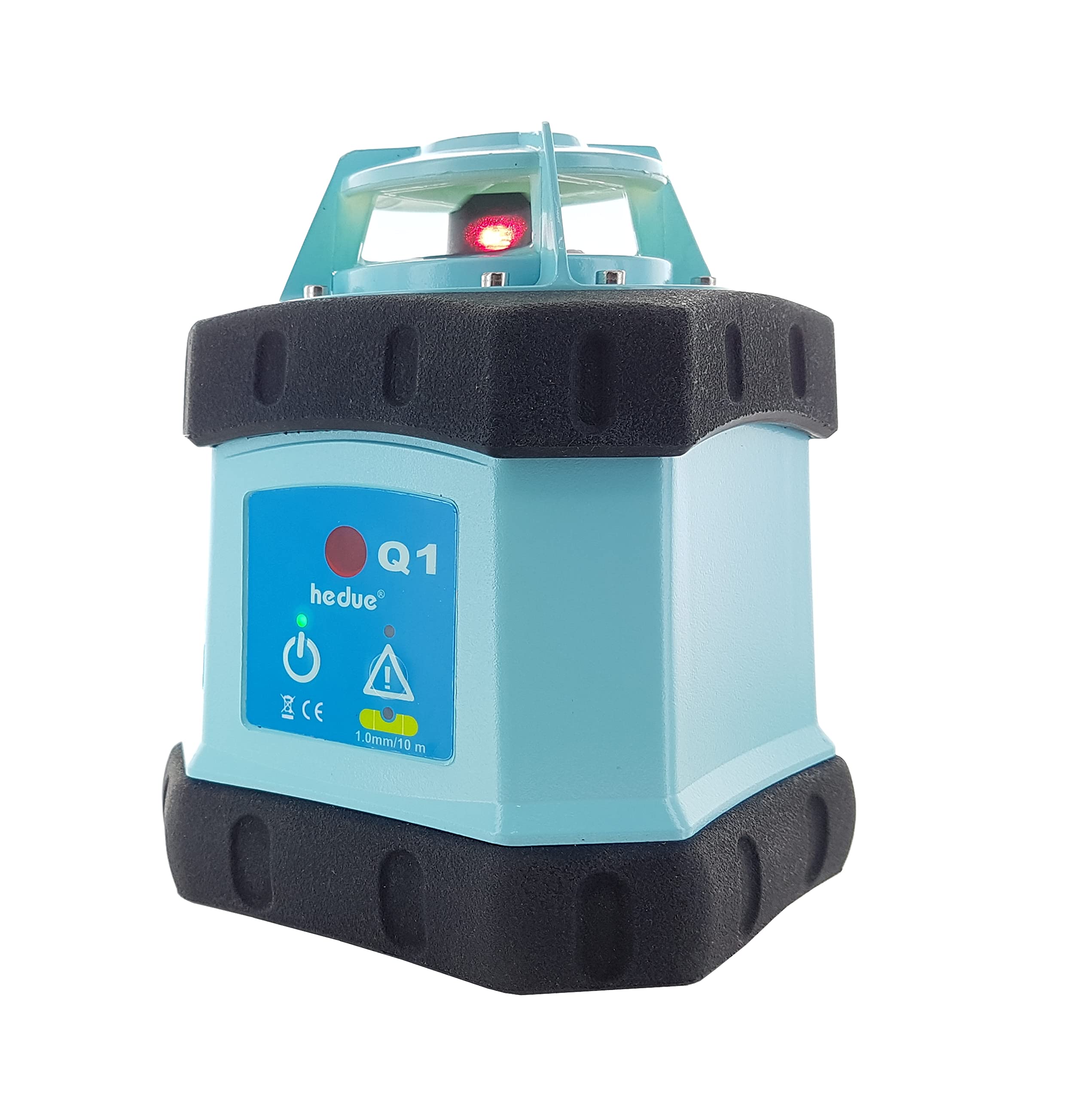 Laser rotante Q1 – laser rotativo autolivellante con raggio laser rosso, in valigetta grande (con treppiede, telecomando, ricevitore laser, piastra di livellamento, caricabatterie)