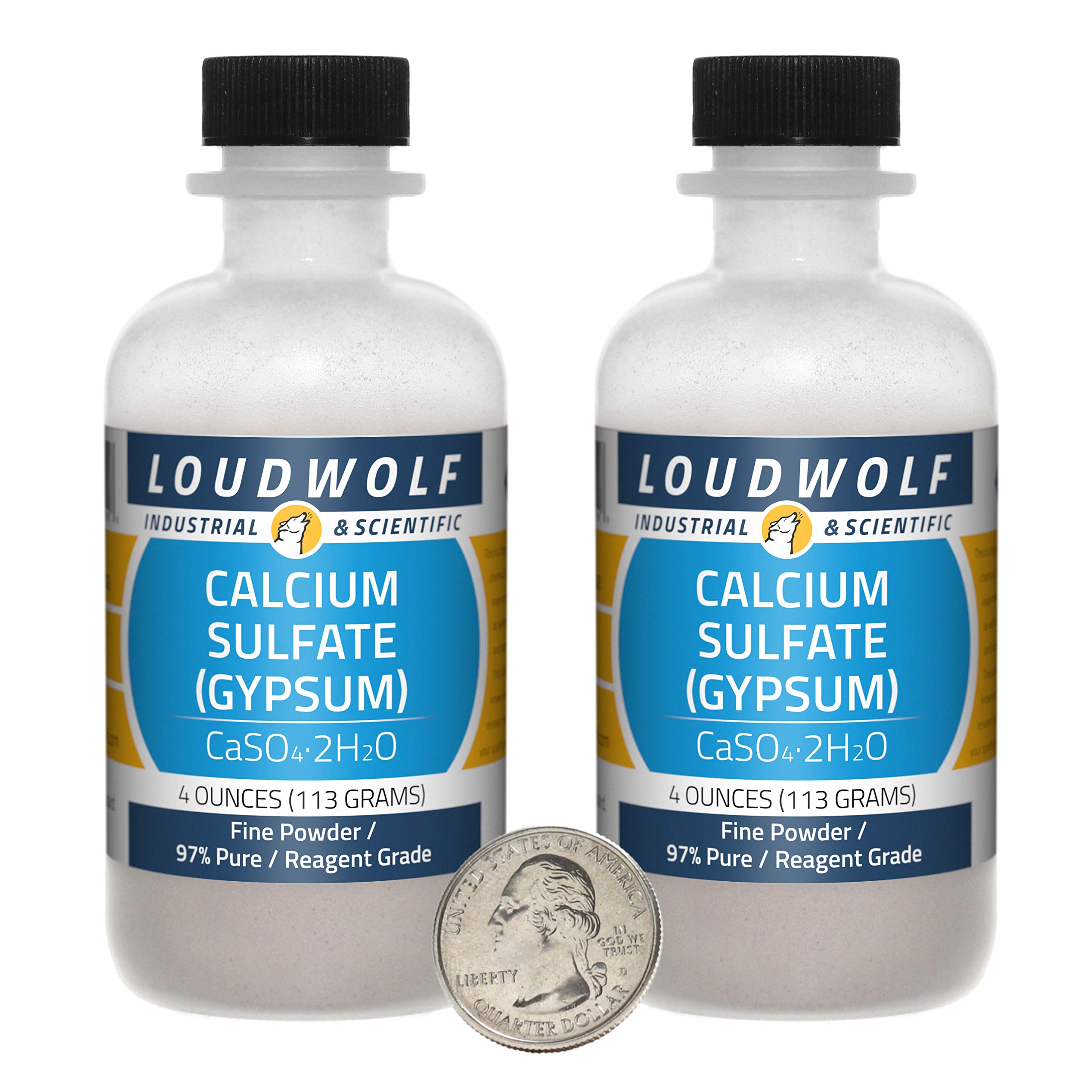 Gypsum / 8 Ounces / 2 Bottles / 97% Pure Reagent Grade/Fine Powder