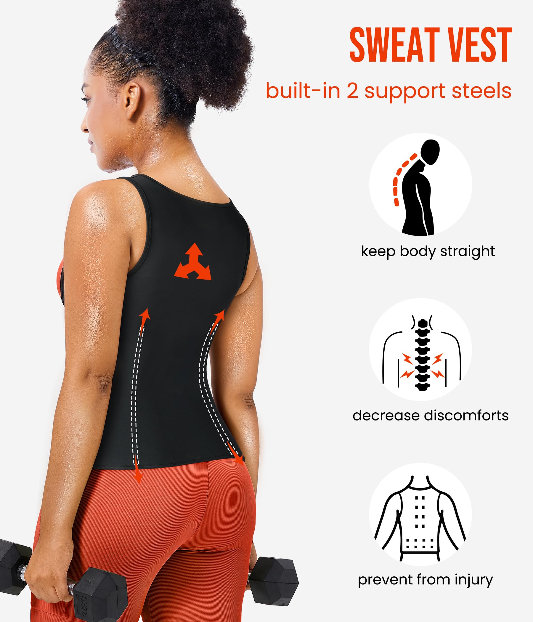Junlan Schwitzgürtel Zum Abnehmen Korsett Damen Bauchweg Sauna Shirt Taillenformer Fitness Thermo Sauna Suit Hot Polymer Sauna Weste Damen