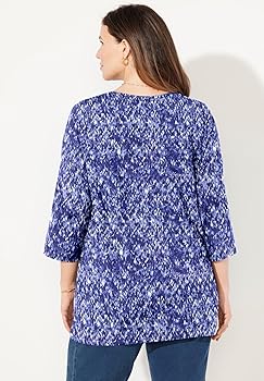 トップス Catherine Catherines Women's Plus Size Suprema 3/4 Sleeve V-Neck Tee