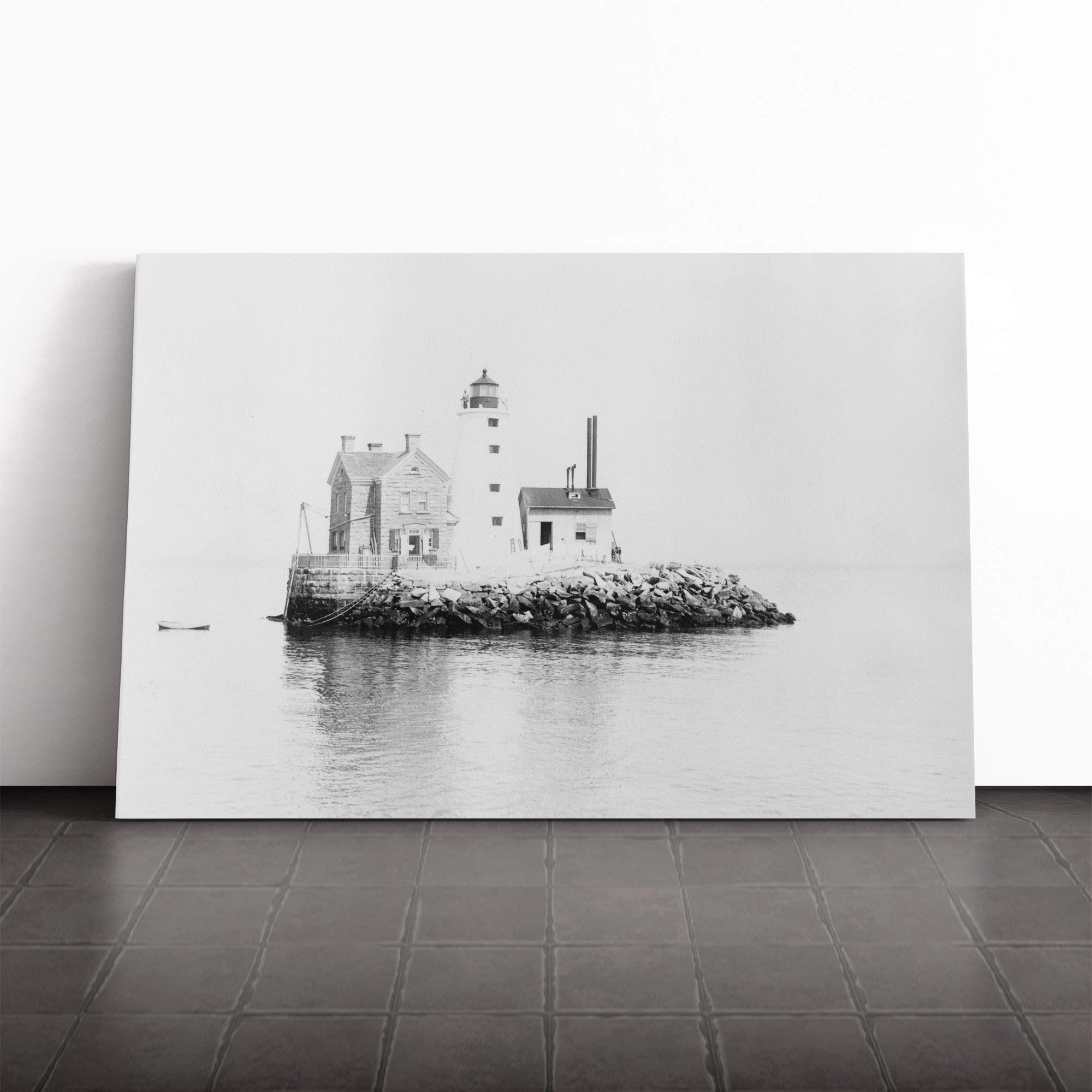 Architecture Lighthouse Execution, NY Canvas Print | Gallery Wrapped 30mm Frame Wall Art | 30x20 inches | Ready to Hang | Coastal Seascape Picture | Living Room Bedroom Lounge Office