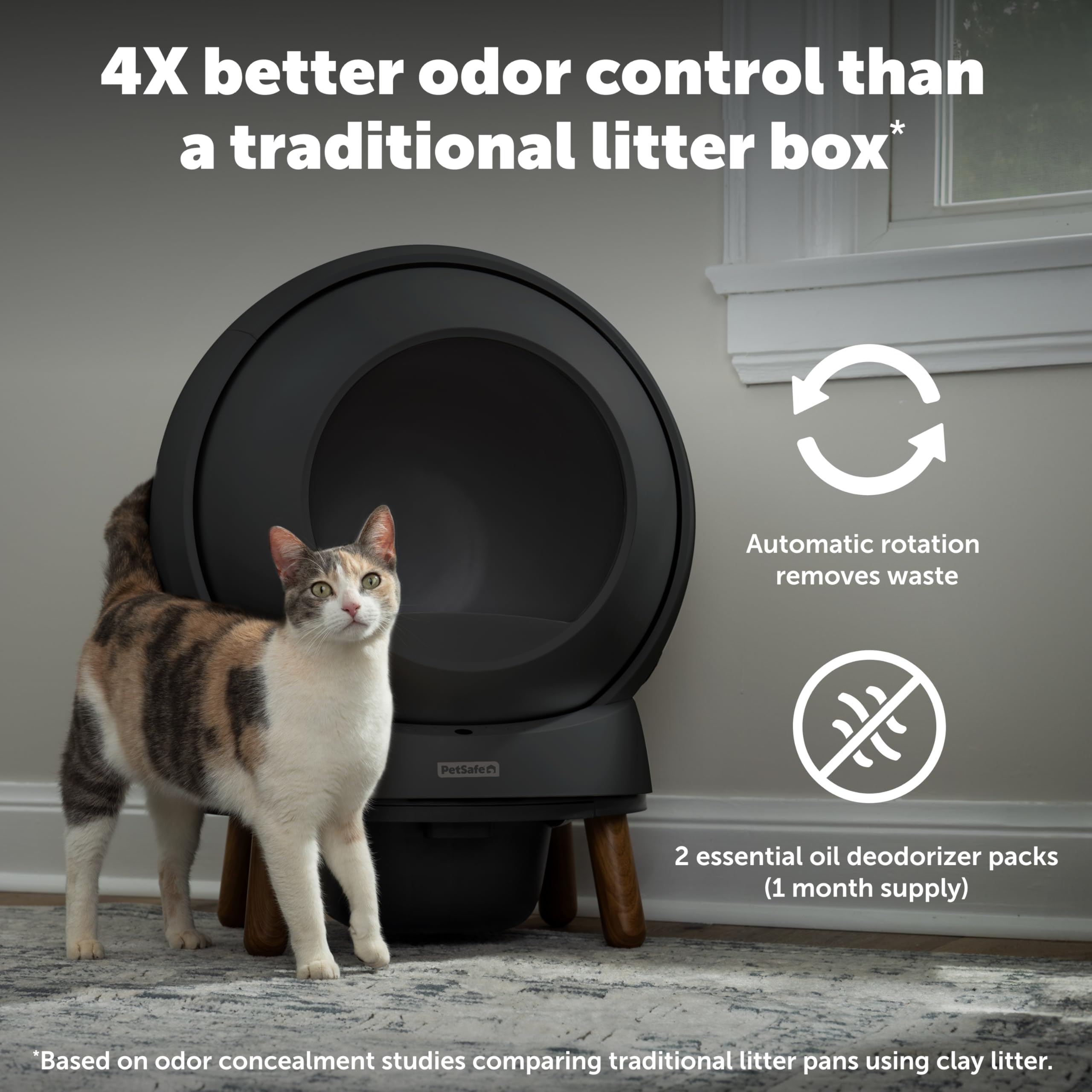 PetSafe ScoopFree SmartSpin Self-Cleaning Cat Litter Box, Black – Advanced Odor Control, App Controlled with Health Monitoring, Works with Any Litter, Up to 2 Weeks of Hands-Free Cleaning - image 3