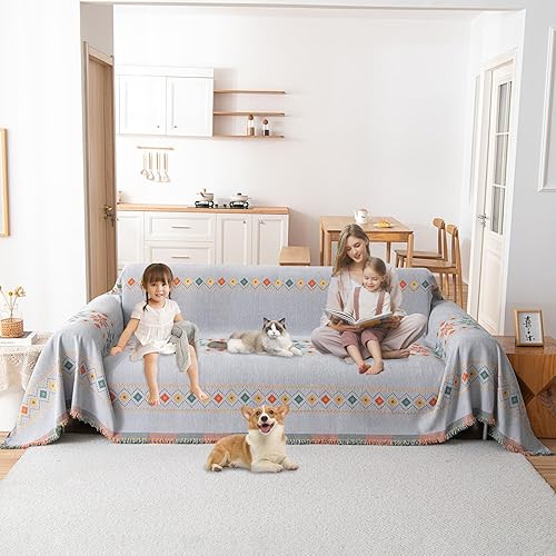 ROOMLIFE Funda de sofá de felpilla, protector de muebles grande, reversible, resistente a desgarros y manchas, microfibra de 2 a 3 asientos, fundas