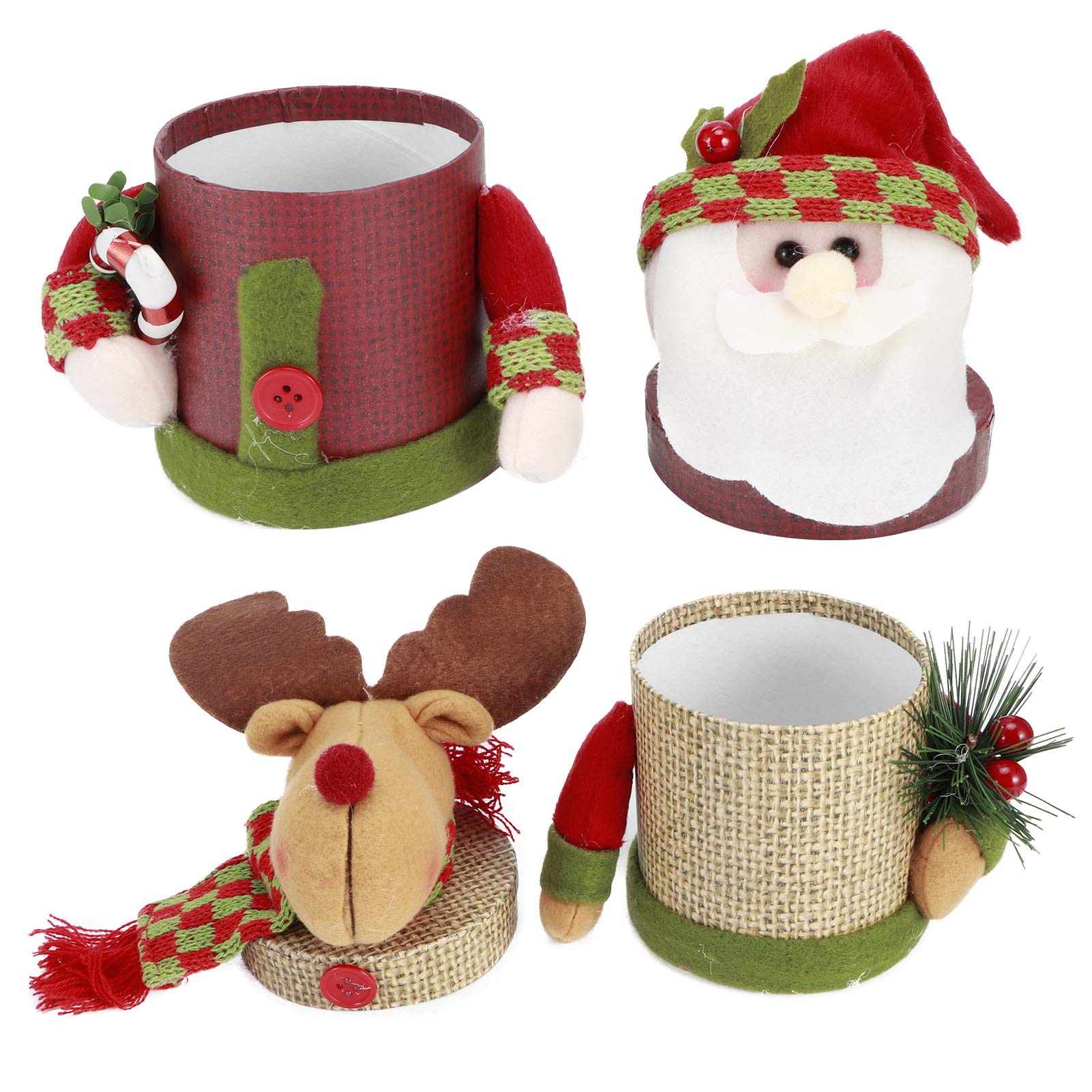 Candy Box, Candy Bottle Xmas Ornament Christmas Candy Can Candy Container Lightweight with Cute Doll Decor for Christmas Day Christmas Eve Decorations