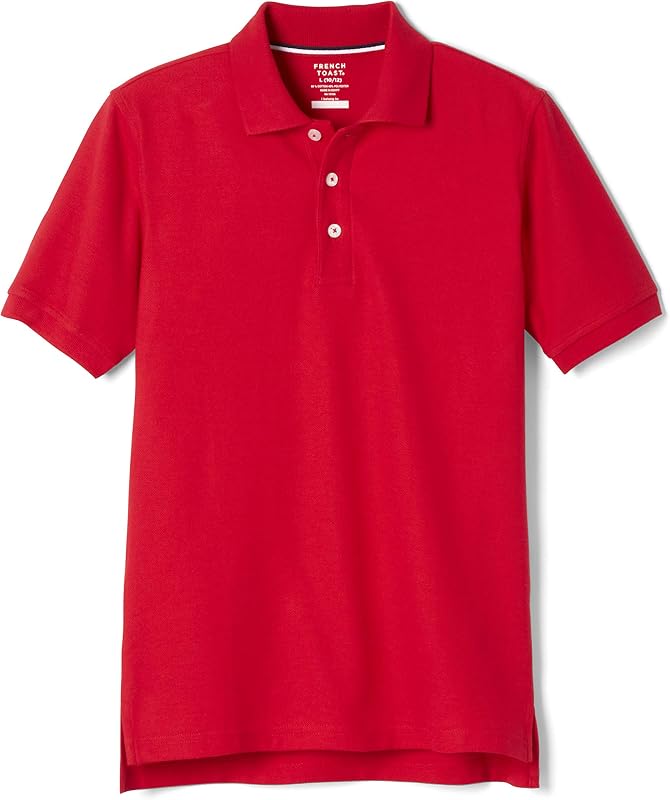Polo de piqué para niños French Toast (Standard & Husky) | Top de polo uniforme para niños y niñas; Disponible en tallas Standard y Husky