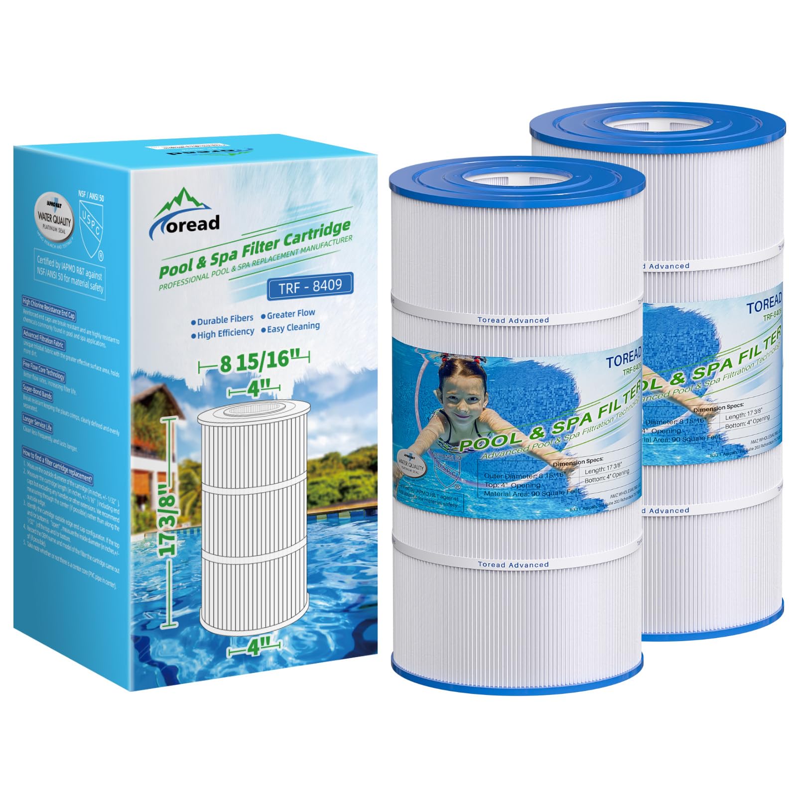 Amazon.com : TOREAD Replacement for Pool Filter Pleatco PA90