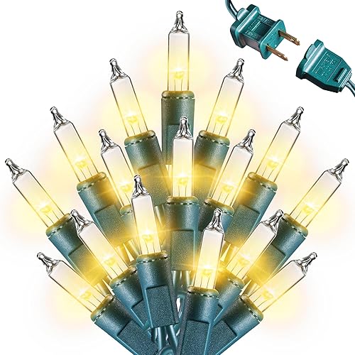 Jyoiat Christmas Lights -2 Pack Total 43FT 200 Count Conectable Waterproof String Lights Brighter Detachable Plug-in Lights Indoor & Outdoor for Christmas Decoration(Warm White)