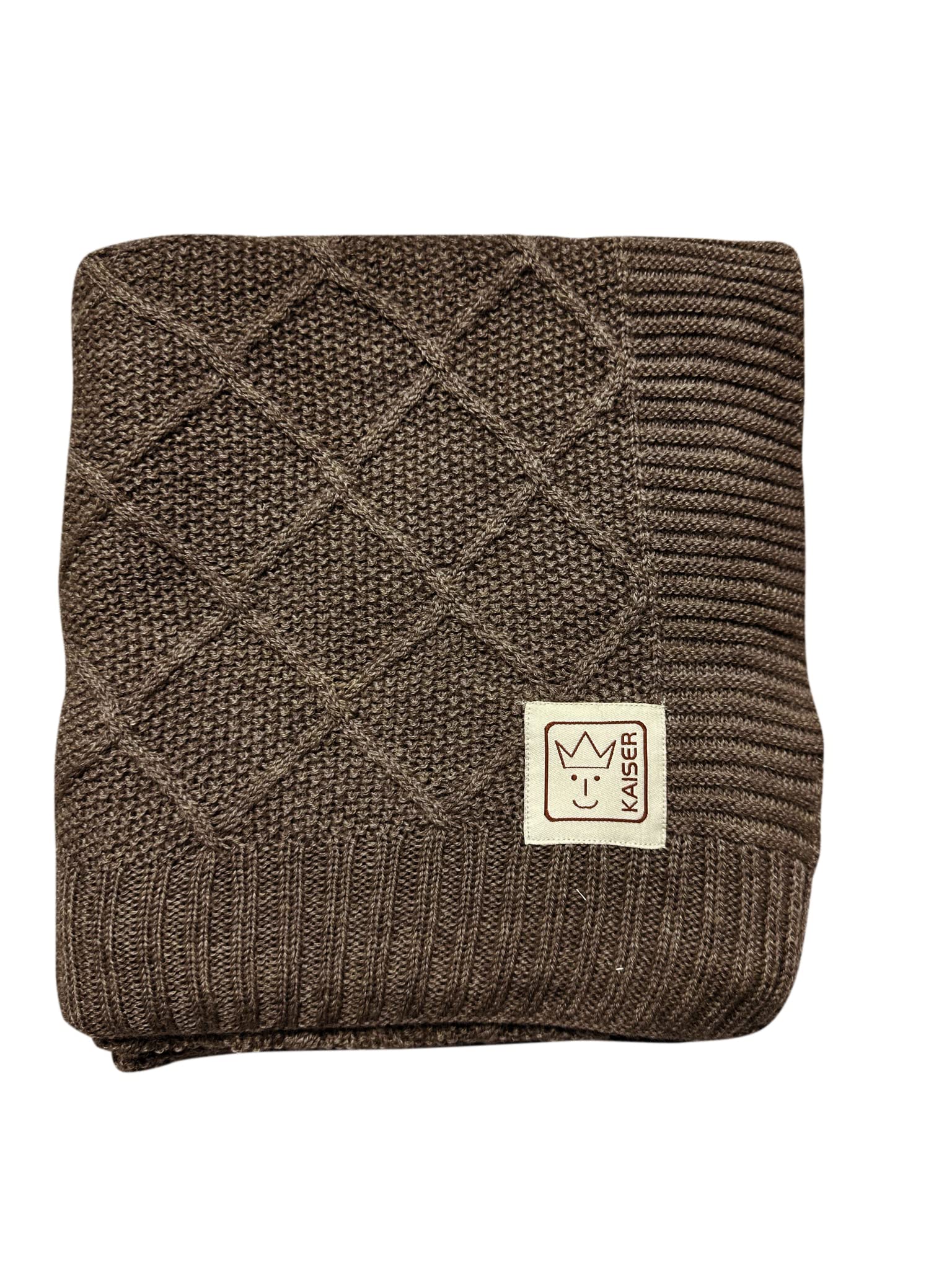 KAISER 65217391 "WOOL" - Manta para bebé de punto 100% lana merina, manta transpirable para bebé, todo el año, recién nacido, manta para cochecito, manta para bebé, color latté.