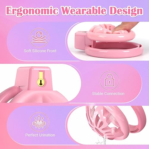 Vista 8 de Jaula de castidad para el pene masculino, dispositivos de castidad de silicona suave, juguetes para adultos, jaulas de casidad masculina invertida