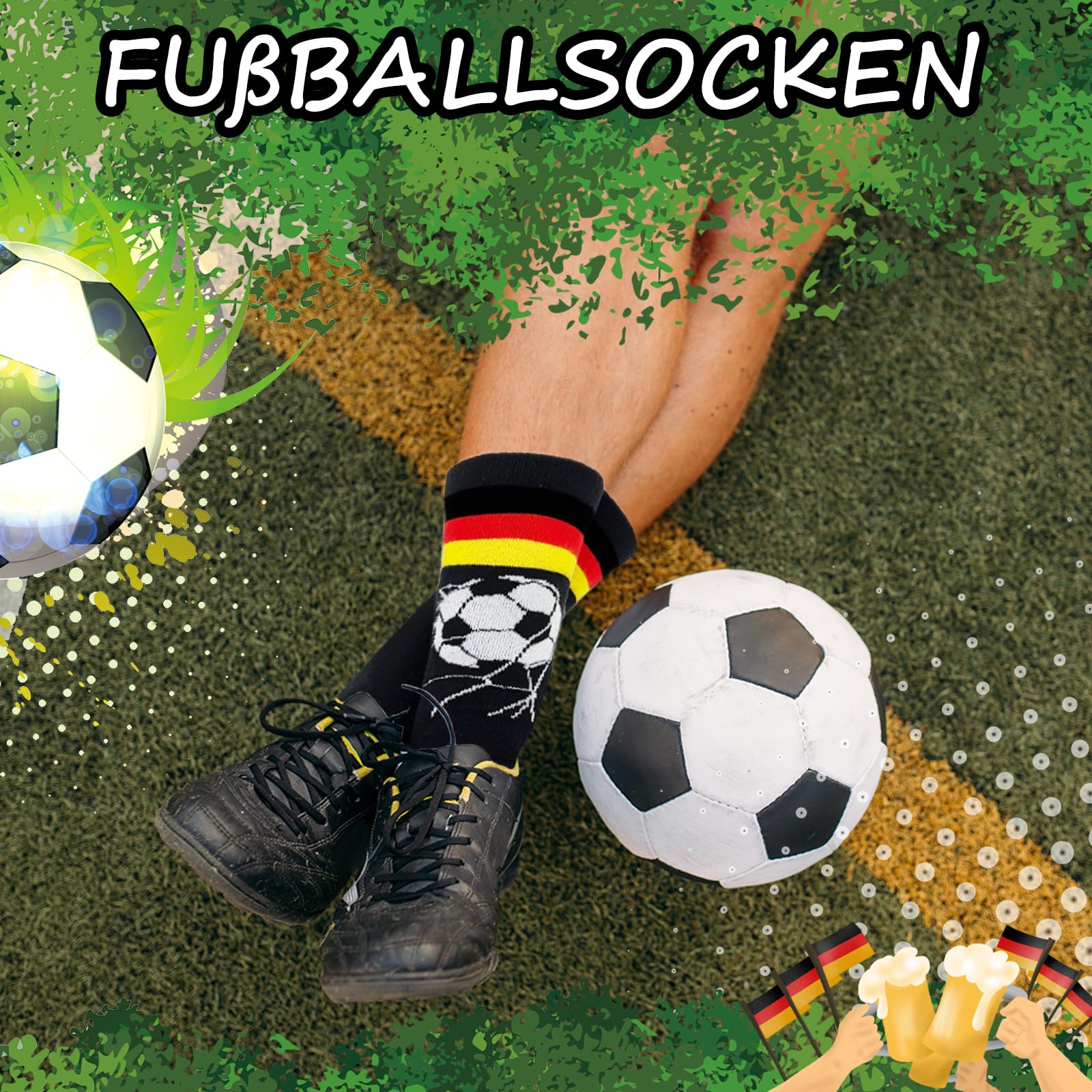 DADAPANGHU Fussball Socken, Lustige Geschenke für Männer Kleinigkeiten, Fußball Socken Fussball Geschenke Jungen Football Socks, Geburtstagsgeschenk Weihnachtsgeschenke Fußball WM 2026 Fanartikel - 2
