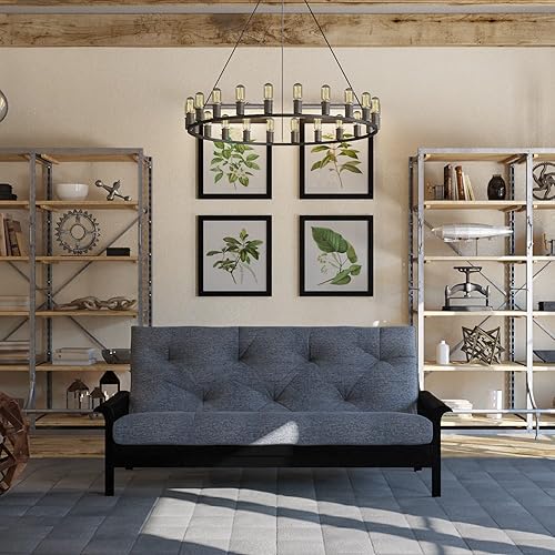 Miniatura 2 de Trupedic x Mozaic - Colchón de futón estándar de 10 pulgadas (marco no incluido)  Textura azul gris  Ideal para habitaciones de niños o áreas de