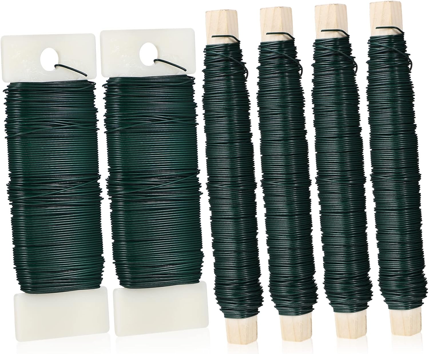 FONDOTIN 6pcs Florist Wires for Craft Flexible Flower Binding Wires Reusable Plant Ties Sticks Boards for Floral Arrangements Wreaths