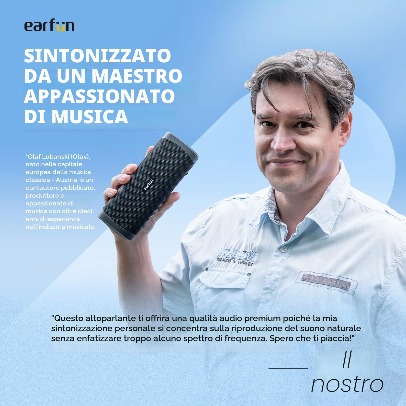 EarFun UBOOM L Cassa Bluetooth Potente Portatile, JumboBass Sound | Suono Stereo 28W, Bassi Potenti con 2 Driver, IP67, Dual Pairing, 16 Ore di Autonomia, per Casa Viaggio e Feste, Nero
