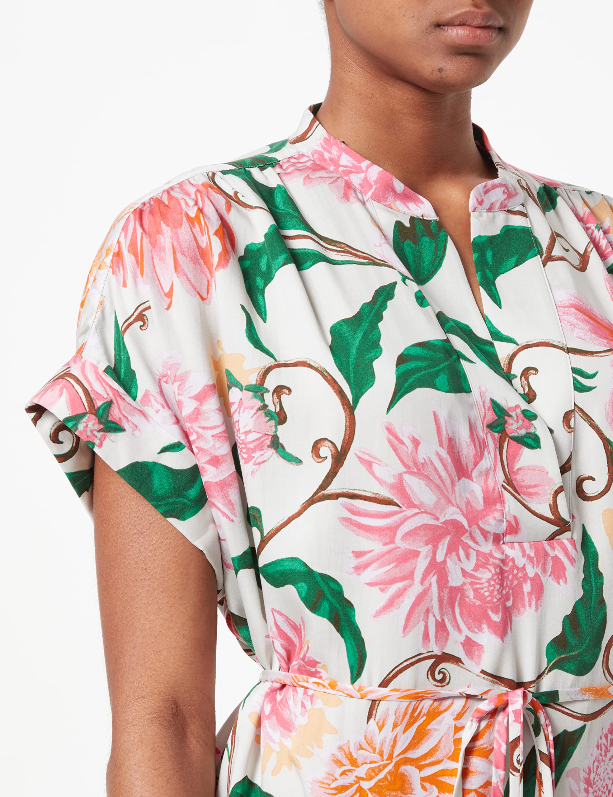 GANT D2. DAHLIA PRINT DRESS, Vestito Donna, Avorio ( EGGSHELL ), 38