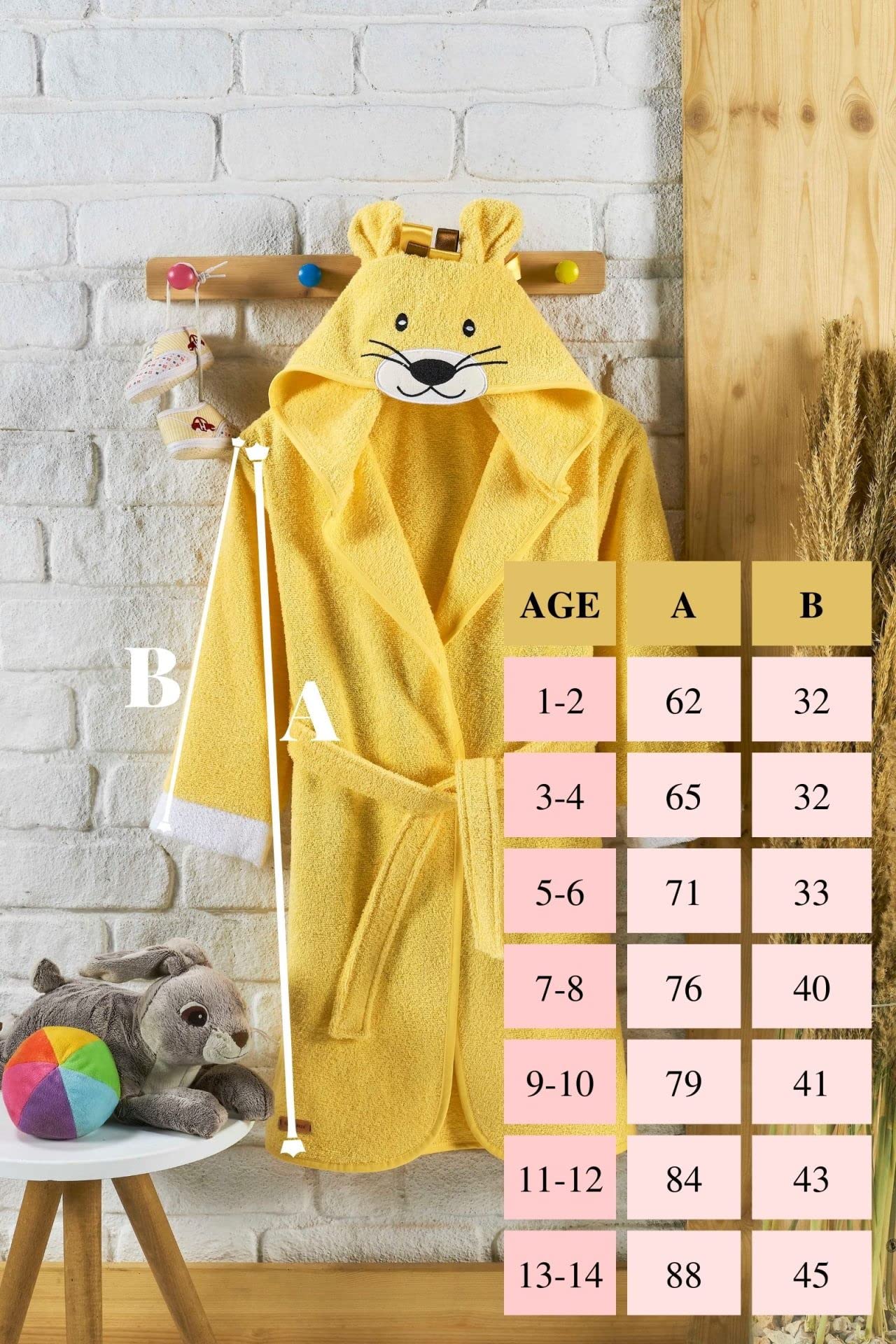 ELY PARKER Albornoz de Baño Niños y Niñas, Tela de Toalla de Algodón Turco, con Capucha, Animal, Súper Suave, Absorbente, Cómodo, Grueso