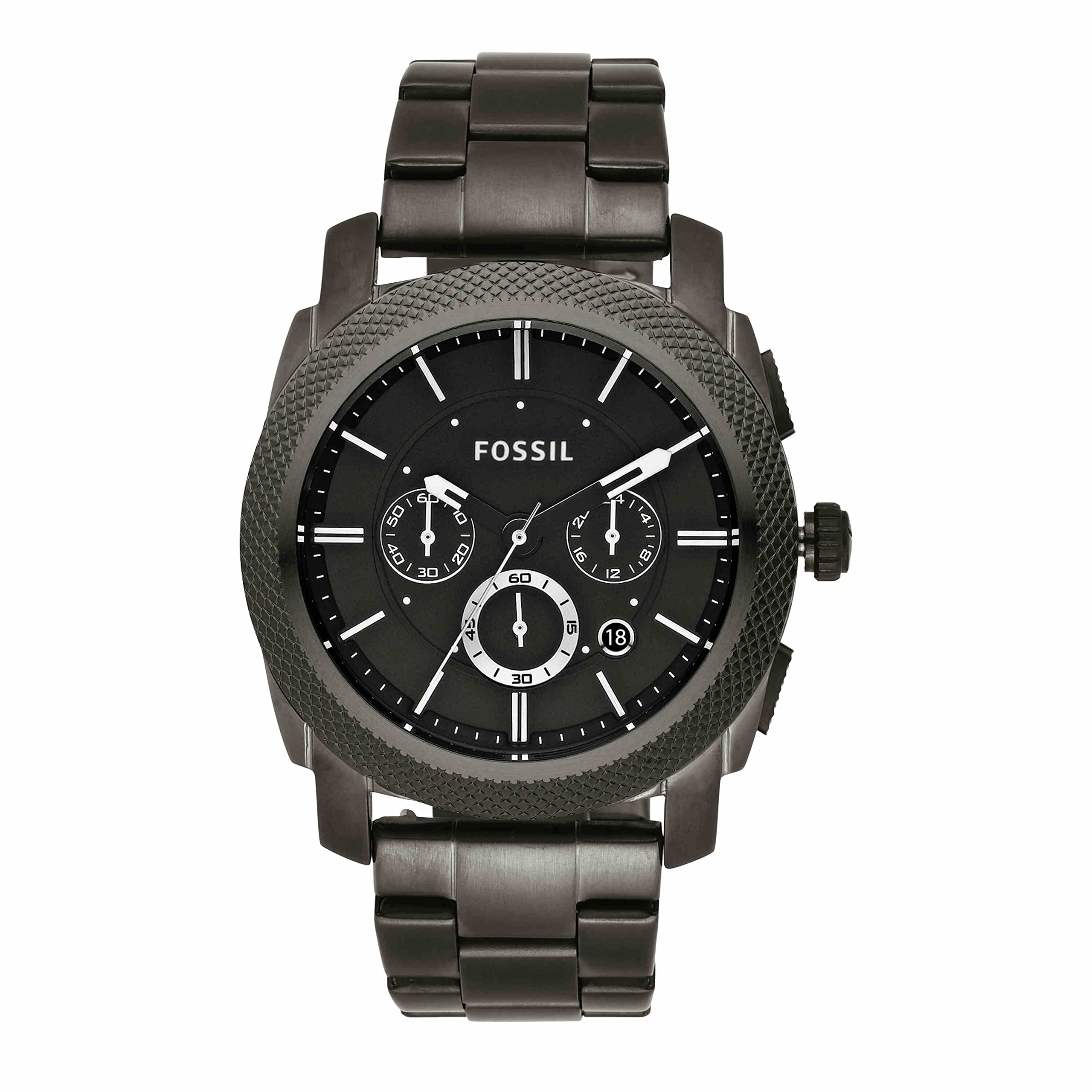 Fossil Men's Watch, 45 mm Case, Chronograph Quartz Movement, Stainless Steel Band SMOKE