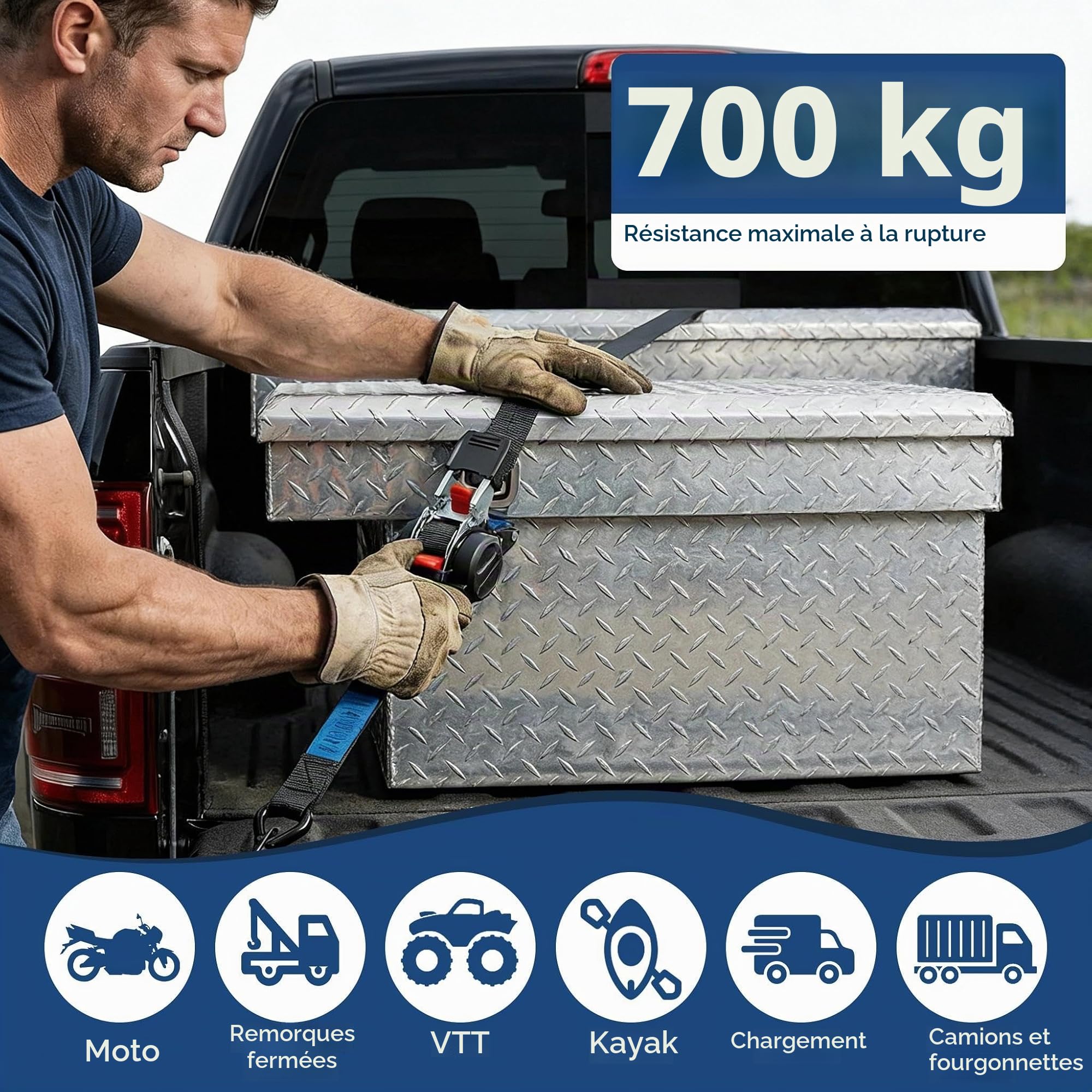 Lot de 4 Sangles à cliquet rétractables, Sangle Moto remorque, Noir | 3m 25mm d'arrimage à rétraction Automatique, avec Crochets en S, 700KG de résistance à la Rupture, pour Camion, Moto, Vélo