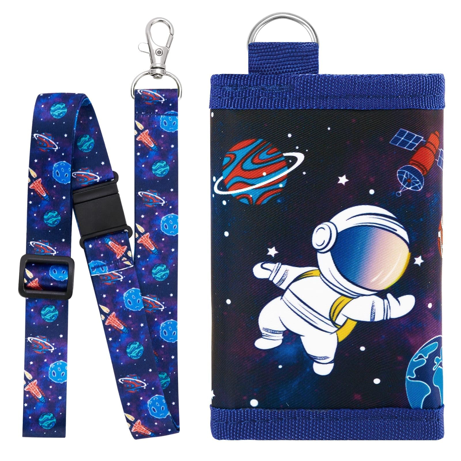WAWSAM Space Kids Wallet for Boys, Trifold Boys Wallet for Kids Ages 4-18