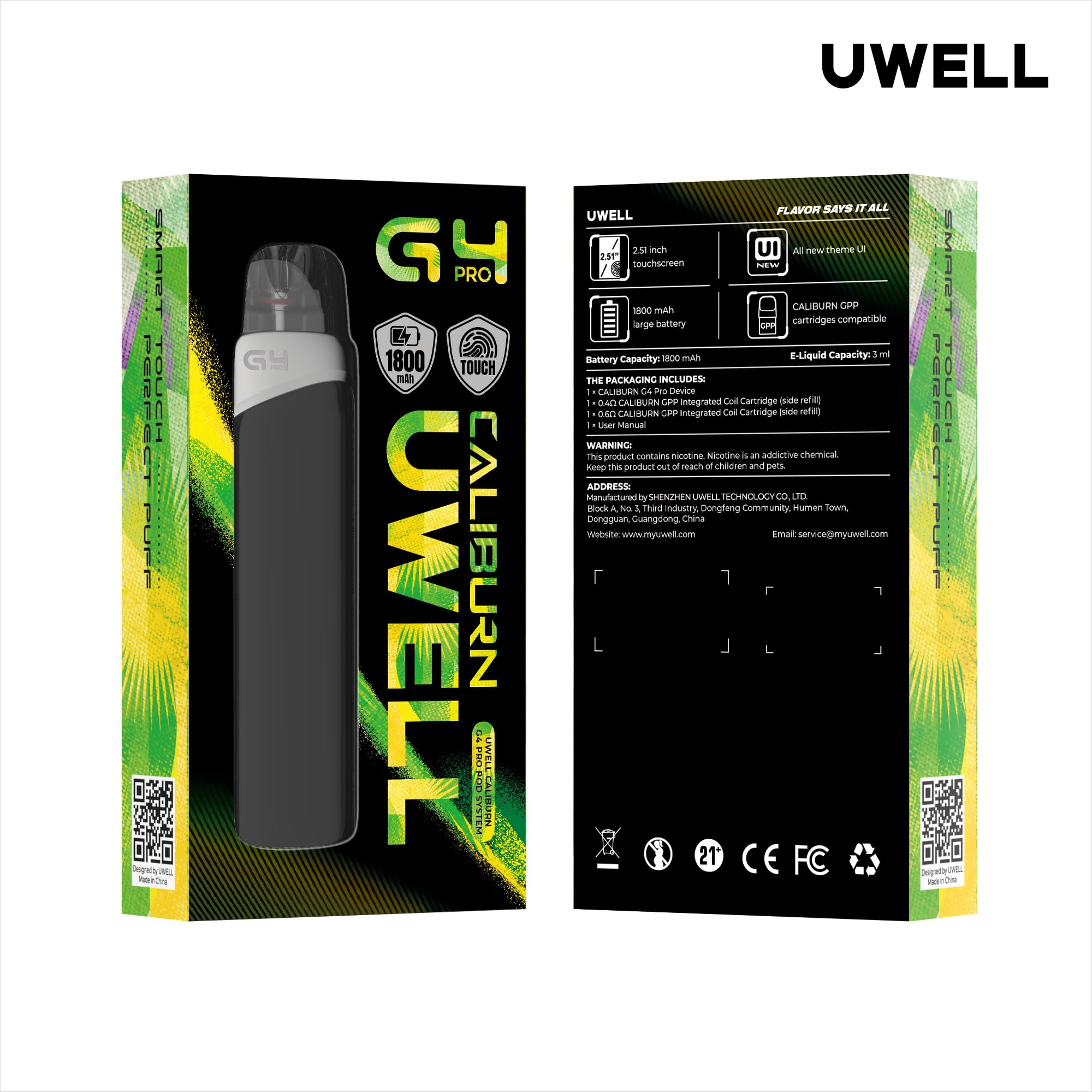 Uwell Caliburn G4 PRO Stripe Black