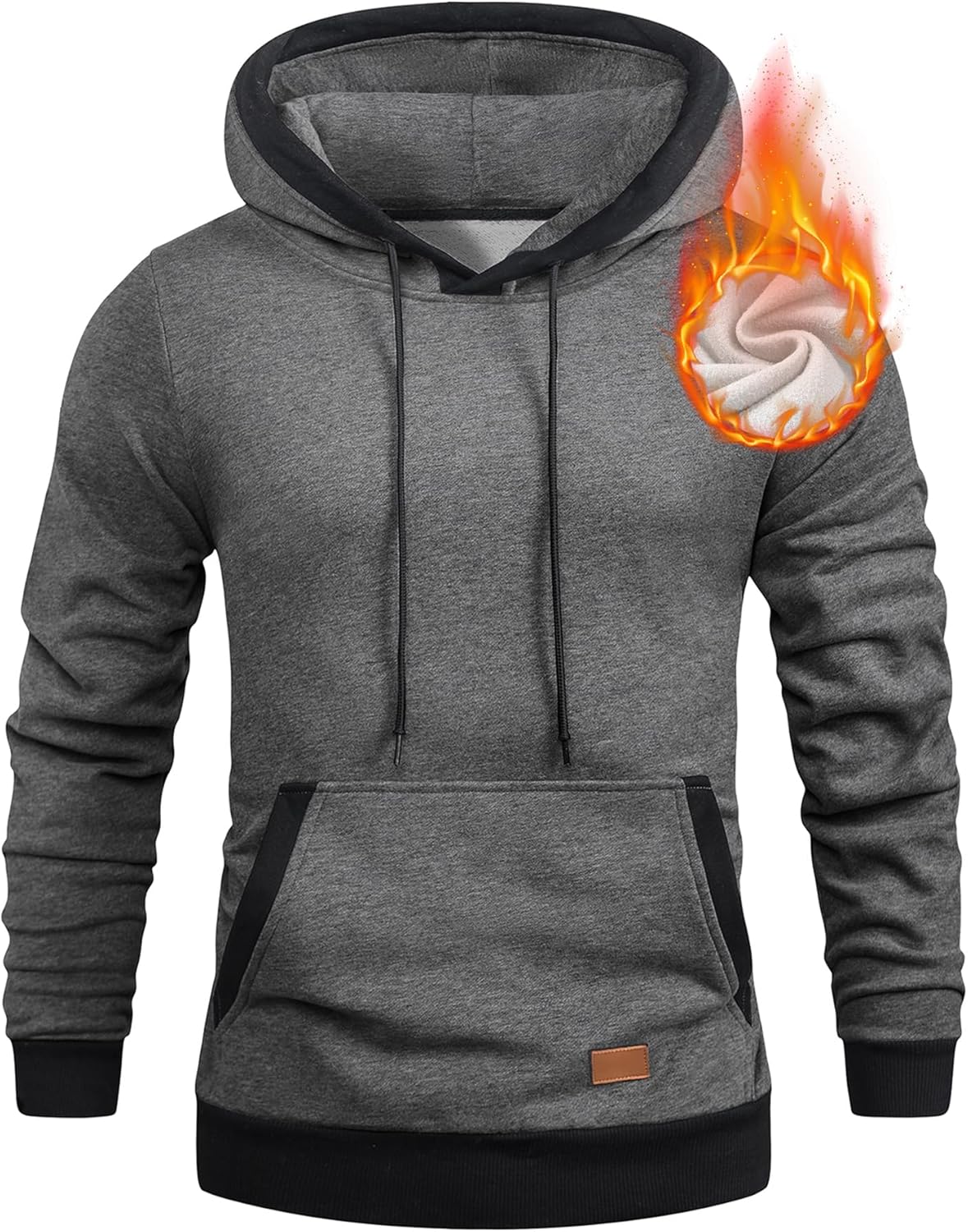 JMIERR Men's Cotton Casual Hoodies Sweatshirts Fashion Long Sleeve Drawstring Fleece Pullover Hoodie with Pockets - Image 5