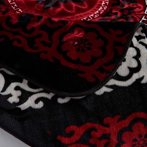 Miniatura 4 de MERRY HOME Manta de forro polar coreano tamaño King, 85 x 95 pulgadas, 9 libras, una sola capa, suave y cálida manta de visón gruesa Raschel en