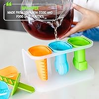 Vista 5 de Dinneractive Play Pop Popsicle Molds - Juego de 3 herramientas temáticas - Moldes de silicona reutilizables para paletas de bricolaje para niños