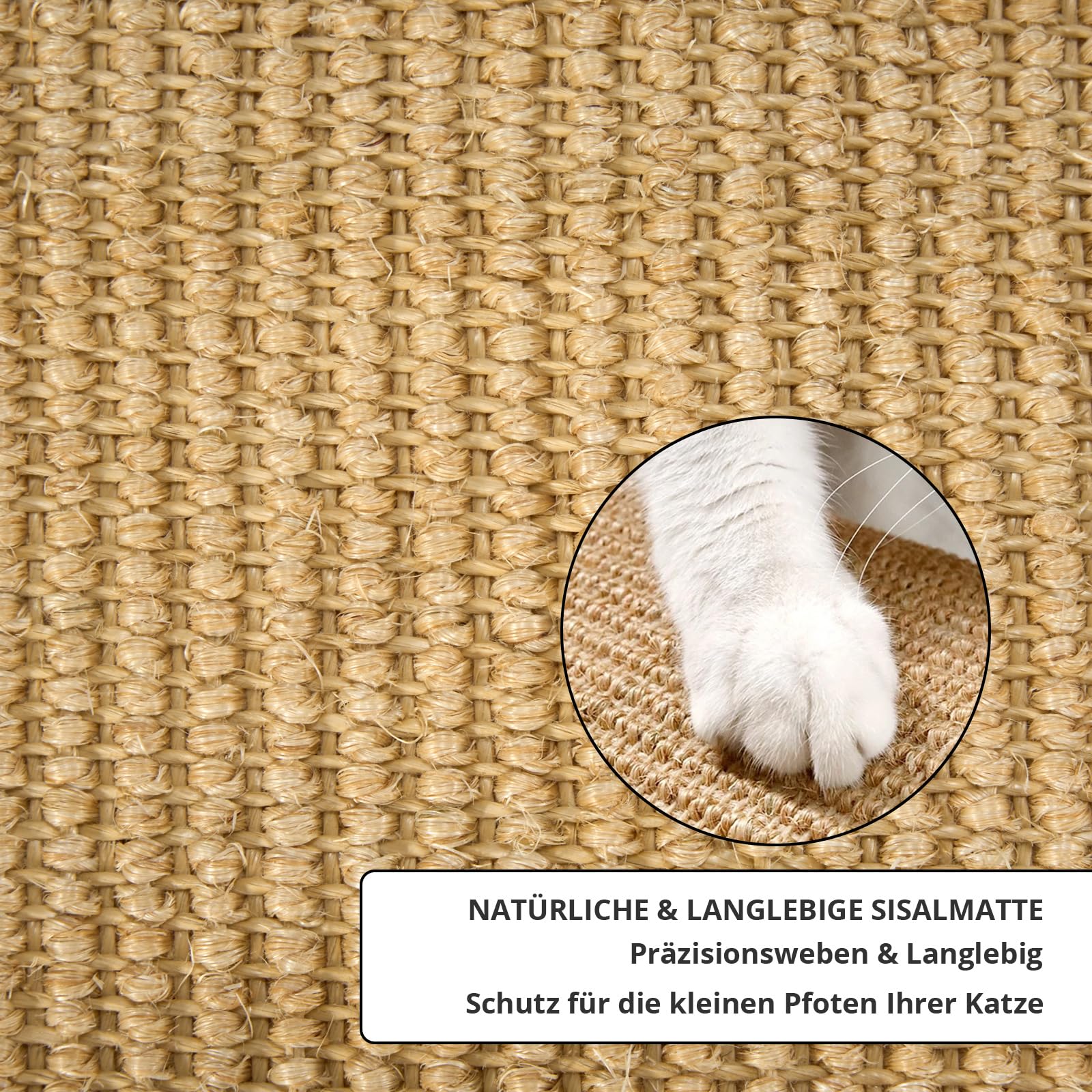 Editbar Krabmat voor katten, 2 stuks, sisal, 50 x 25 cm, wand- kattenkrabplank, sisal, deurmat, tapijt voor bank, meubels, deur, krasbescherming, geschikt voor wandmontage