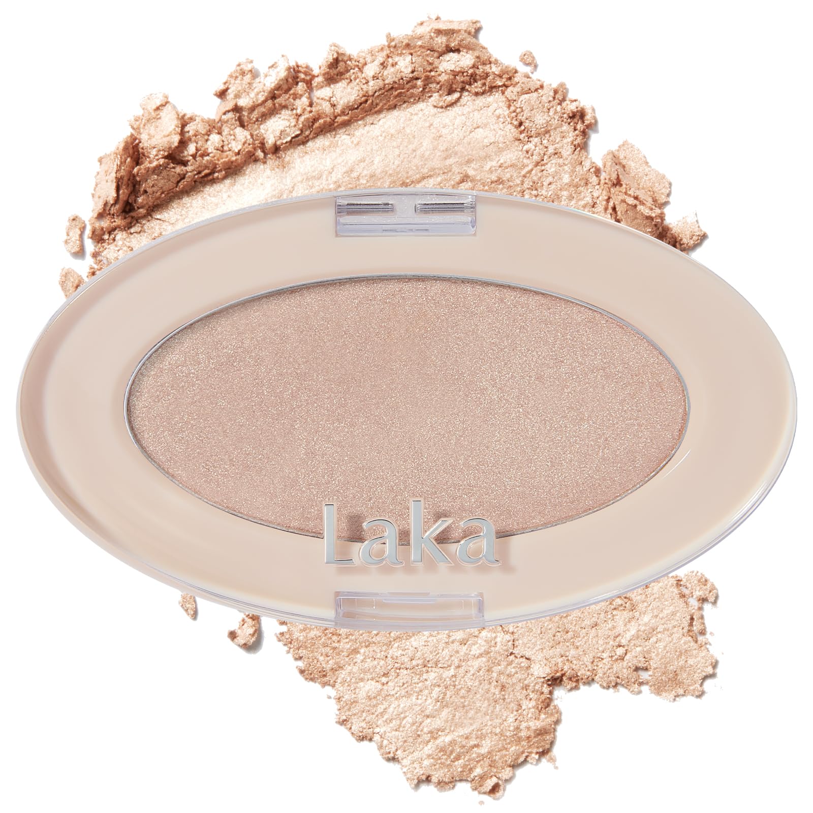 Laka Dream Beam Highlighter, 2.8g/0.09oz, Hydrating Powderwith Hyaluronic Acid & Chamomile for Radiant, Long-Lasting Glow, Glass Skin, K-Beauty​ (#01 Natural Beam)