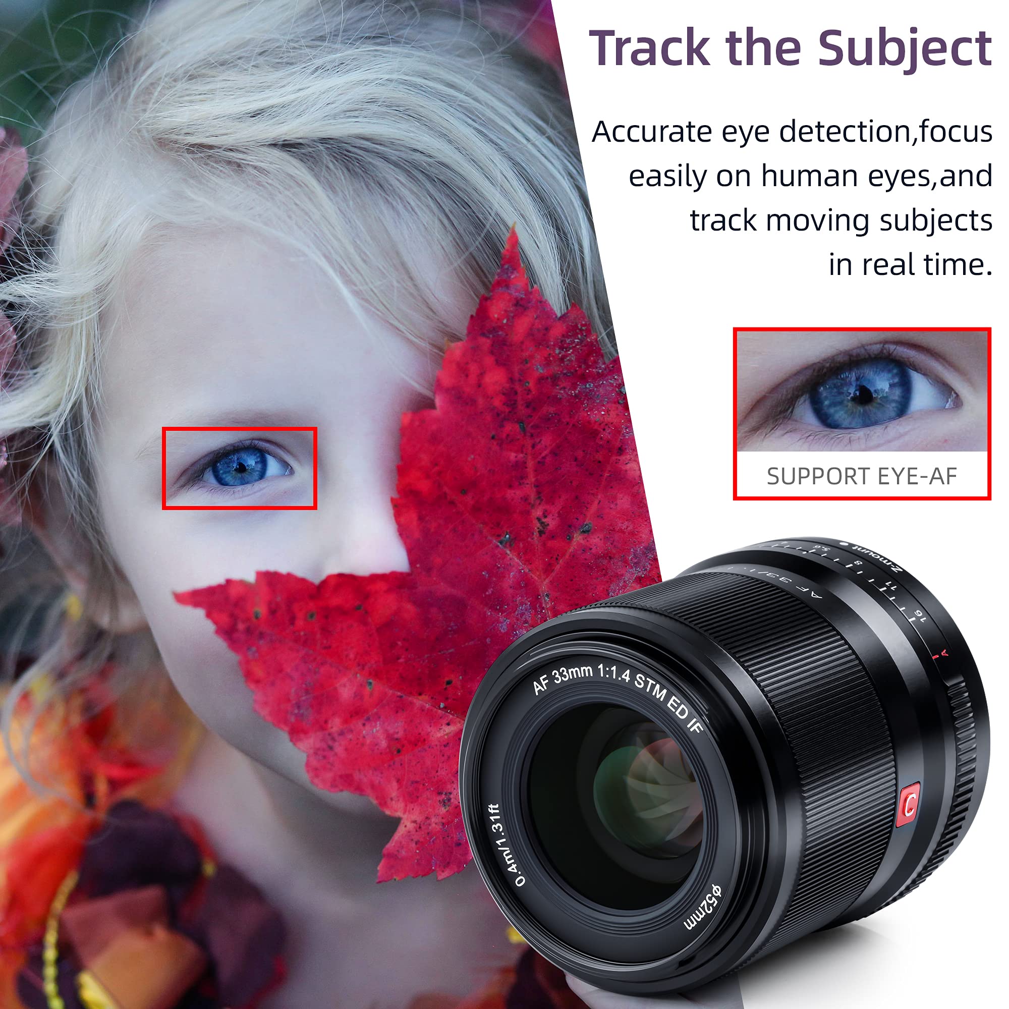 VILTROX 33mm F1.4 Z APS-C Obiettivo Messa a fuoco automatica con motore STM Supporto Eye-AF Z Mount Obiettivo per fotocamera Nikon Zfc Modello Z5 Z6 Z7 Z50 Z6Ⅱ Z7Ⅱ
