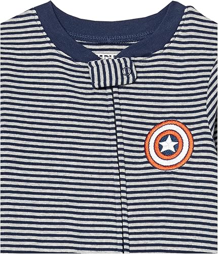 Miniatura 3 de Tienda Essentials Disney Marvel Star Wars - Pijama unisex de algodón con pies para bebés y niños pequeños, paquete múltiple