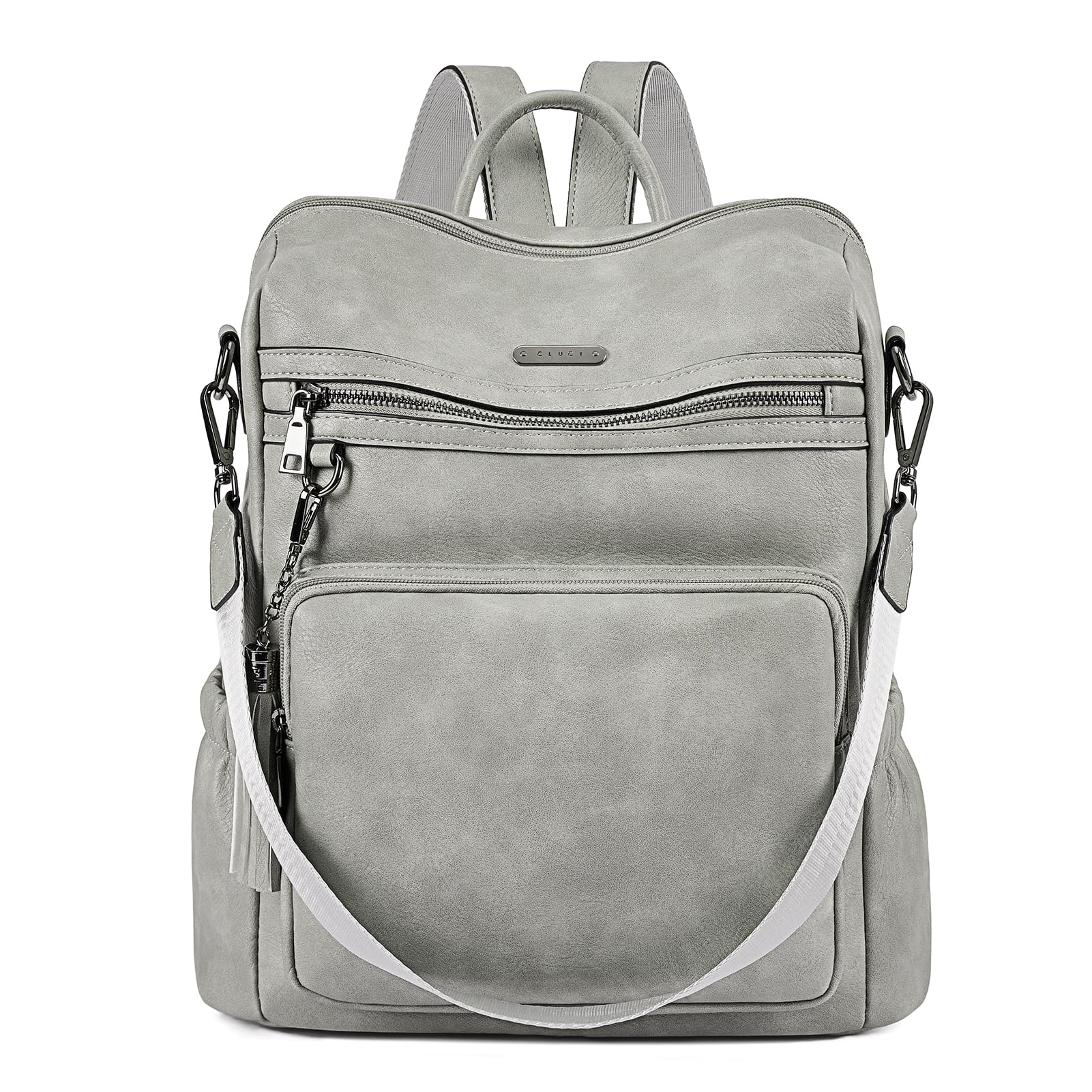 CLUCI Backpack Purse for Women Large Womens Leather Travel Fashion Backpack Purse Designer Ladies Shoulder Bags with Tassel