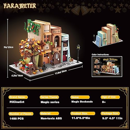 Miniatura 5 de Sujetalibros mágicos compatibles con placa base Lego, para BookNook Building Estantería Insertar Decoración, Estantería en Miniatura Casa Modelo