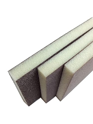 Miniatura 3 de TechDiamondTools Juego de 3 esponjas de lijado húmedo y seco, esponjas de lijado abrasivas con borde biselado, kit de esponja de arena lavable y