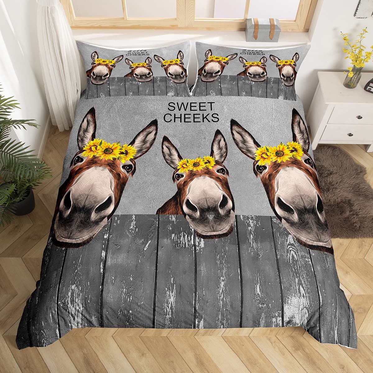 Manfei Donkey Duvet Cover Set King Size