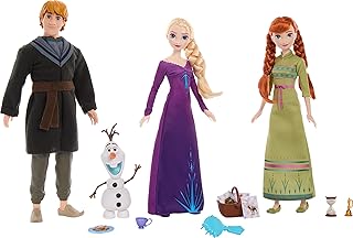 Disney Frozen 3-Doll Charades Set with Fashion Dolls Anna, Elsa and Kristoff, Plus Posable Olaf Figure and 12 Accessories from Disney’s Frozen 2
