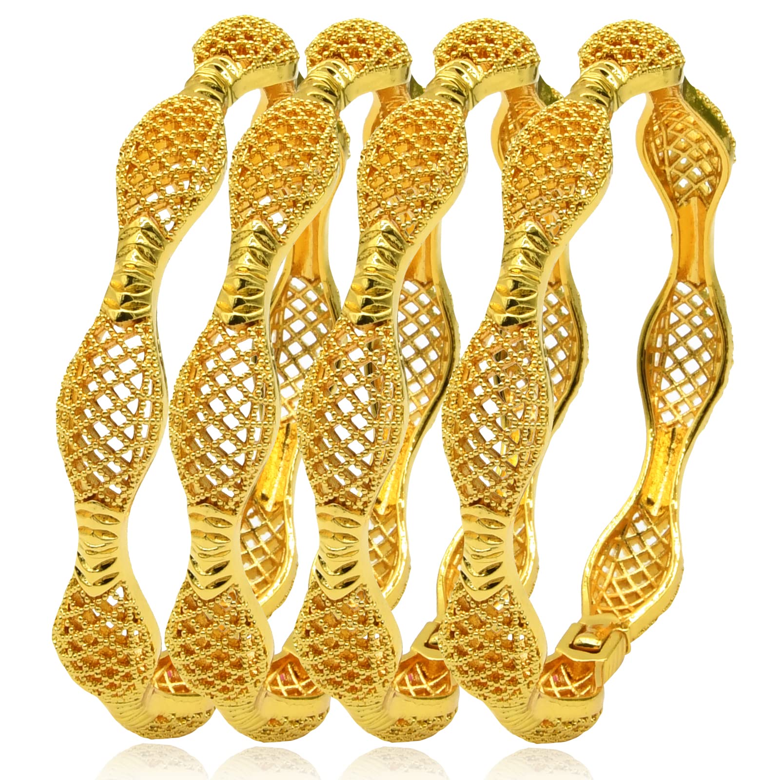 SUVAN JEWELRYDubai Gold Bangles for Women Indian African Wedding Bracelets 18K Gold Plated Ethiopian Bridal Jewelry, Metal, no gemstone