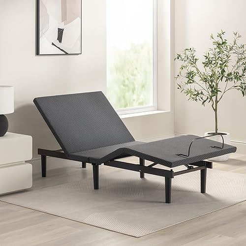 Zinus Nadia Adjustable Bed Frame, Electric Reclining Platform Bed Base, 5-Function Wireless Remote, Independent Head and Foot Incline, Easy, Tool-Free Assembly, Twin XL