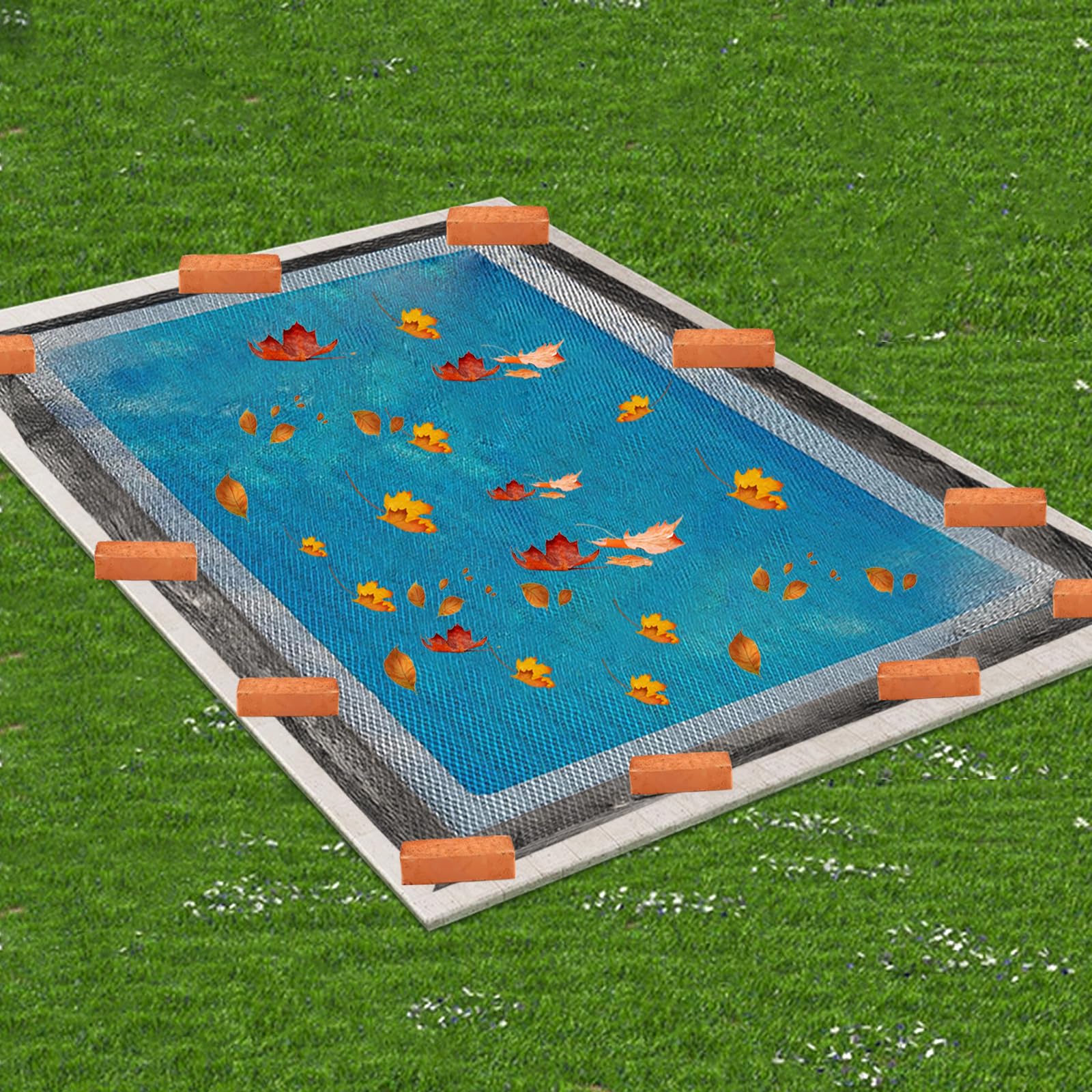 Snapklik.com : 23 X 42.5 Feet Pool Leaf Net Cover Inground Pool Cover ...