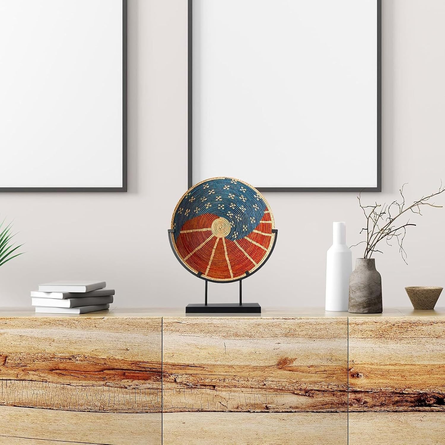 Multipurpose Iron Holder for Displaying Round Plate Photo Picture Frame Stained Glass Art Stand Base Easy Installation Plate Display Holder Base
