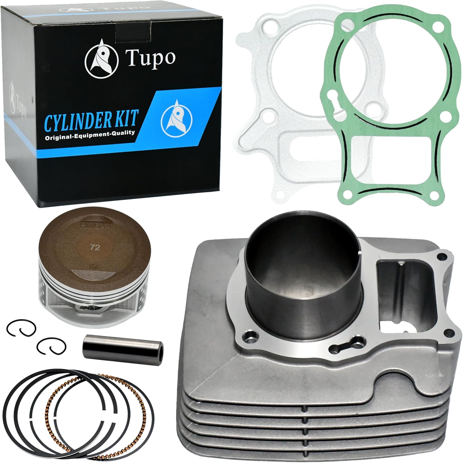 Tupo TRX250-72 Cylinder Kit 253cc Big Bore Compatible with Honda Recon 250 TRX250 Sportrax 250 2002-2024